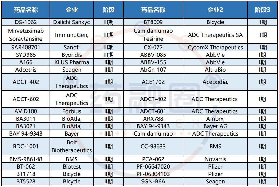 图表:主要临床药物(部分) 图表:主要临床药物(部分)